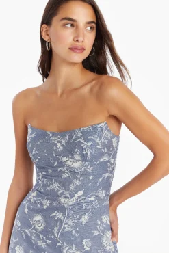 Sale Amanda Uprichard Alyse Dress DenimBrocade