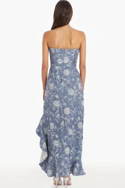 Sale Amanda Uprichard Alyse Dress DenimBrocade
