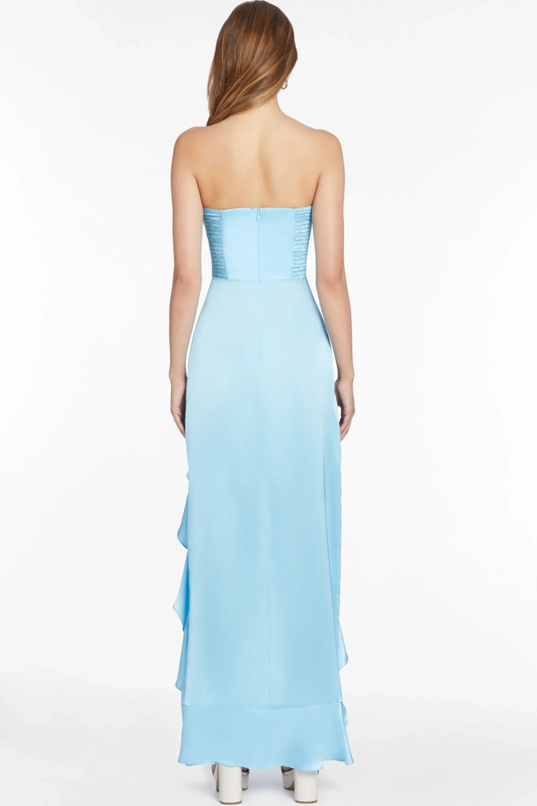 Outlet Amanda Uprichard Amalia Silk Gown Pacific