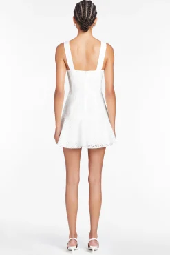 New Amanda Uprichard Annalise Mini Dress in Gingham Organza White