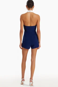 New Amanda Uprichard Archer Playsuit Navy/Ivory