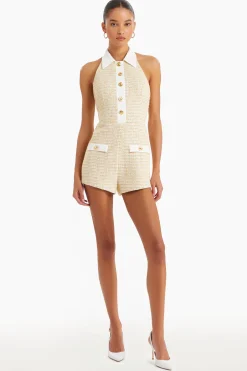 Outlet Amanda Uprichard Archer Playsuit Dreamsicle/Ivory