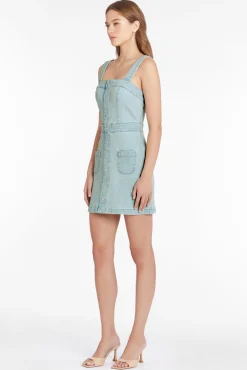 Online Amanda Uprichard Archie Denim Dress Iceberg