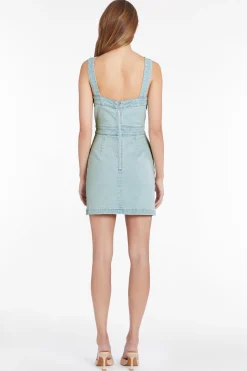 Online Amanda Uprichard Archie Denim Dress Iceberg