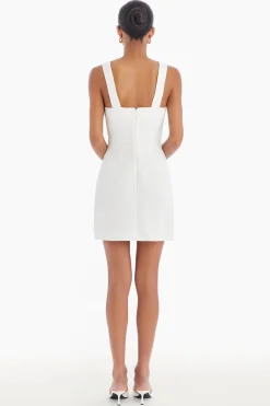 New Amanda Uprichard Archie Dress in Watkins Tweed White