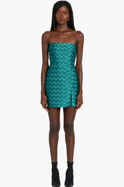 Hot Amanda Uprichard Arely Dress in Pleat DarkGreen