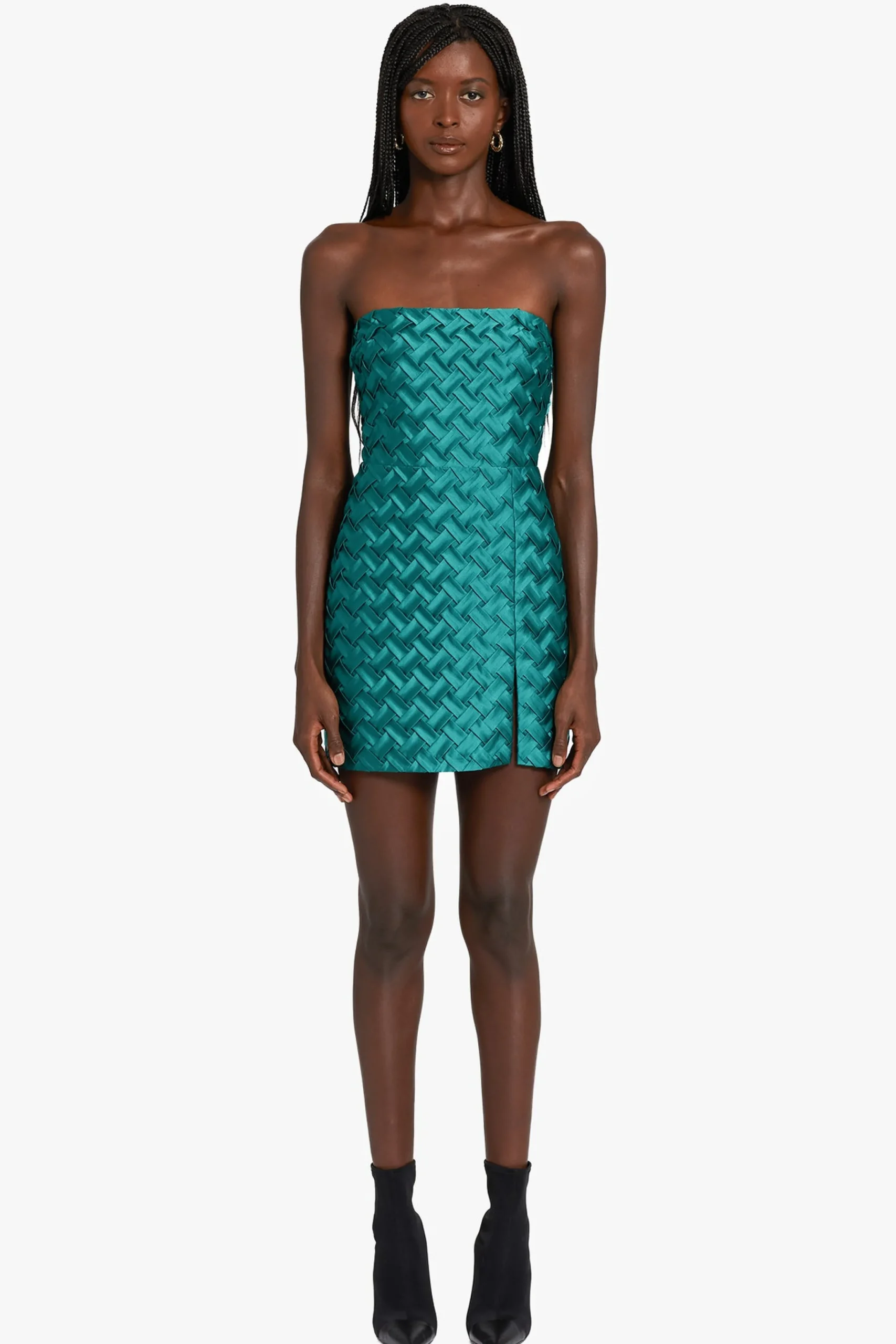 Hot Amanda Uprichard Arely Dress in Pleat DarkGreen