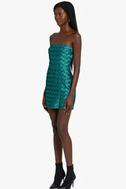 Hot Amanda Uprichard Arely Dress in Pleat DarkGreen