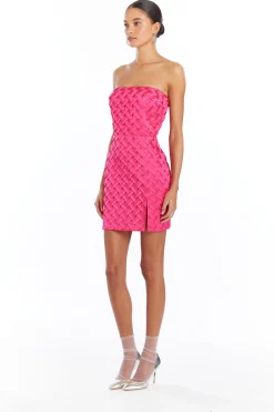 Hot Amanda Uprichard Arely Dress in Pleat HotPink