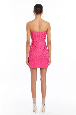 Hot Amanda Uprichard Arely Dress in Pleat HotPink