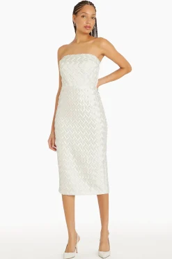 Sale Amanda Uprichard Arely Midi in Pleat Ivory