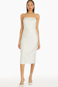 Sale Amanda Uprichard Arely Midi in Pleat Ivory