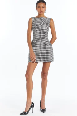 New Amanda Uprichard Banco Dress CheckmateHoundstooth