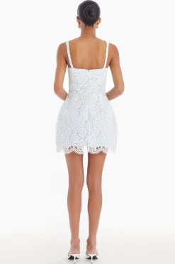 Online Amanda Uprichard Bethany Skort Romper in Lace Ivory