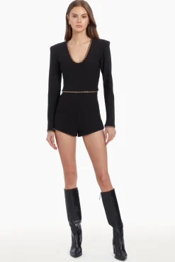 New Amanda Uprichard Boheme Romper Black