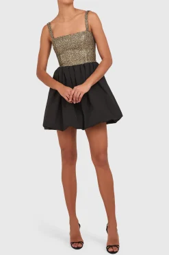 Online Amanda Uprichard Christine Dress Gold/Black