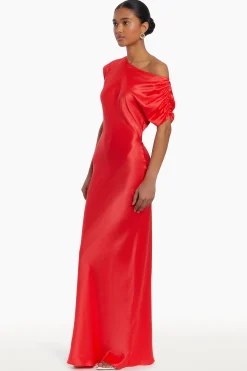 Outlet Amanda Uprichard Elroy Silk Maxi Crimson