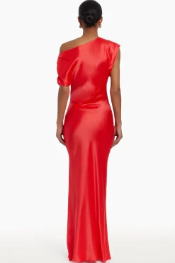 Outlet Amanda Uprichard Elroy Silk Maxi Crimson