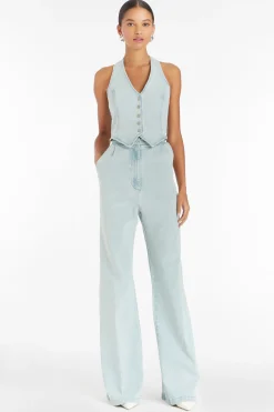 Best Amanda Uprichard Ethan Denim Jumpsuit Iceberg