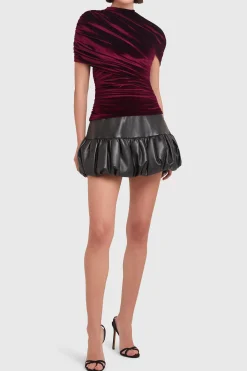 Discount Amanda Uprichard Evianna Top Burgundy