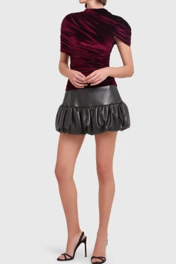 Discount Amanda Uprichard Evianna Top Burgundy