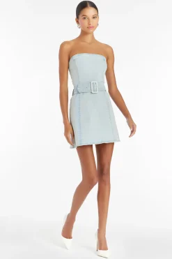 Clearance Amanda Uprichard Fae Denim Dress Iceberg