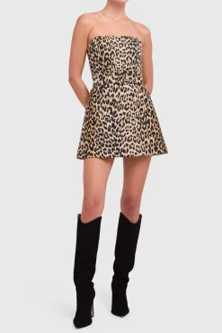 New Amanda Uprichard Fae Dress LeopardJacquard