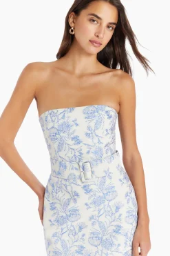 Clearance Amanda Uprichard Fae Midi Dress In Toile Brocade EnglishBlue