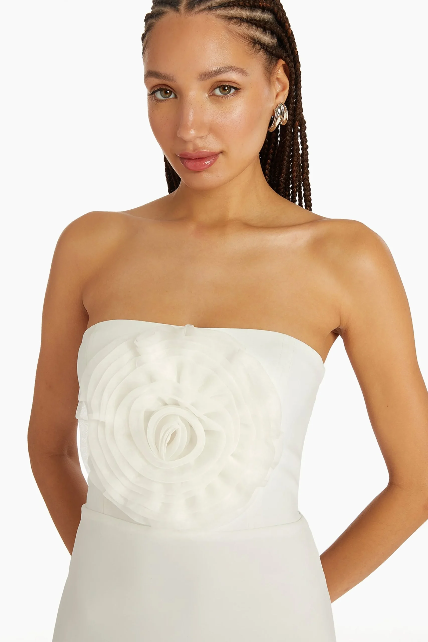 Best Amanda Uprichard Fae Rose Midi Dress Ivory