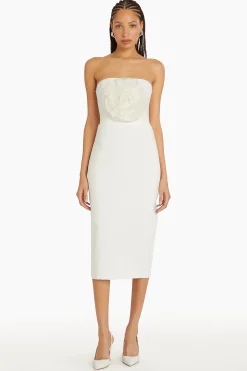 Best Amanda Uprichard Fae Rose Midi Dress Ivory