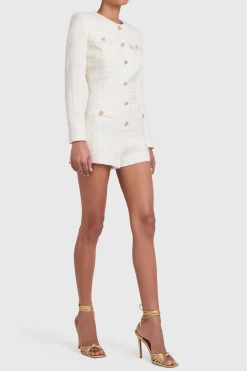 Online Amanda Uprichard Fallon Romper White/Gold