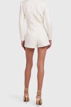 Online Amanda Uprichard Fallon Romper White/Gold