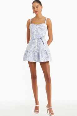 Outlet Amanda Uprichard Giacini Romper in Toile Brocade EnglishBlue