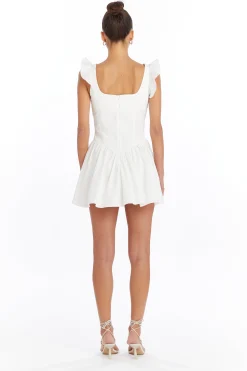 Clearance Amanda Uprichard Holland Skort Romper in Cotton Poplin White