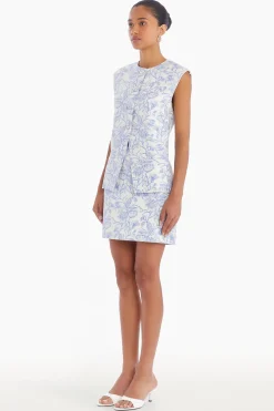 Outlet Amanda Uprichard Hughes Vest in Toile Brocade EnglishBlue