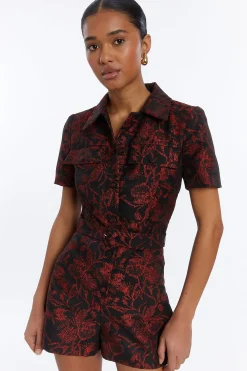 Hot Amanda Uprichard Ireland Romper Red/Black