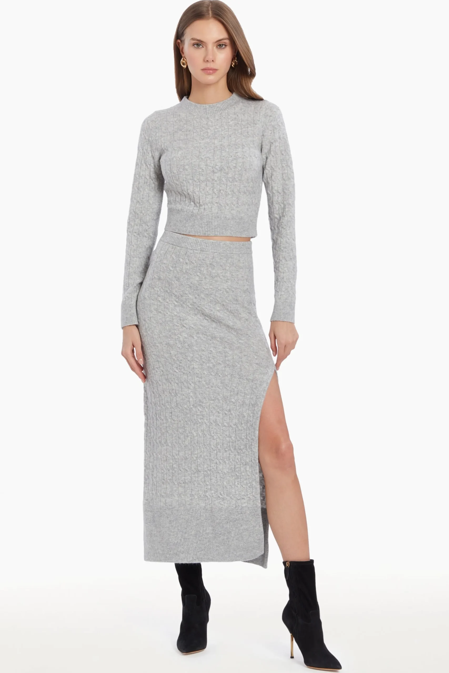 Clearance Amanda Uprichard Isla Skirt LightHeatherGray