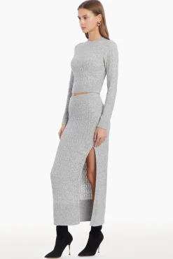 Discount Amanda Uprichard Isla Top LightHeatherGray