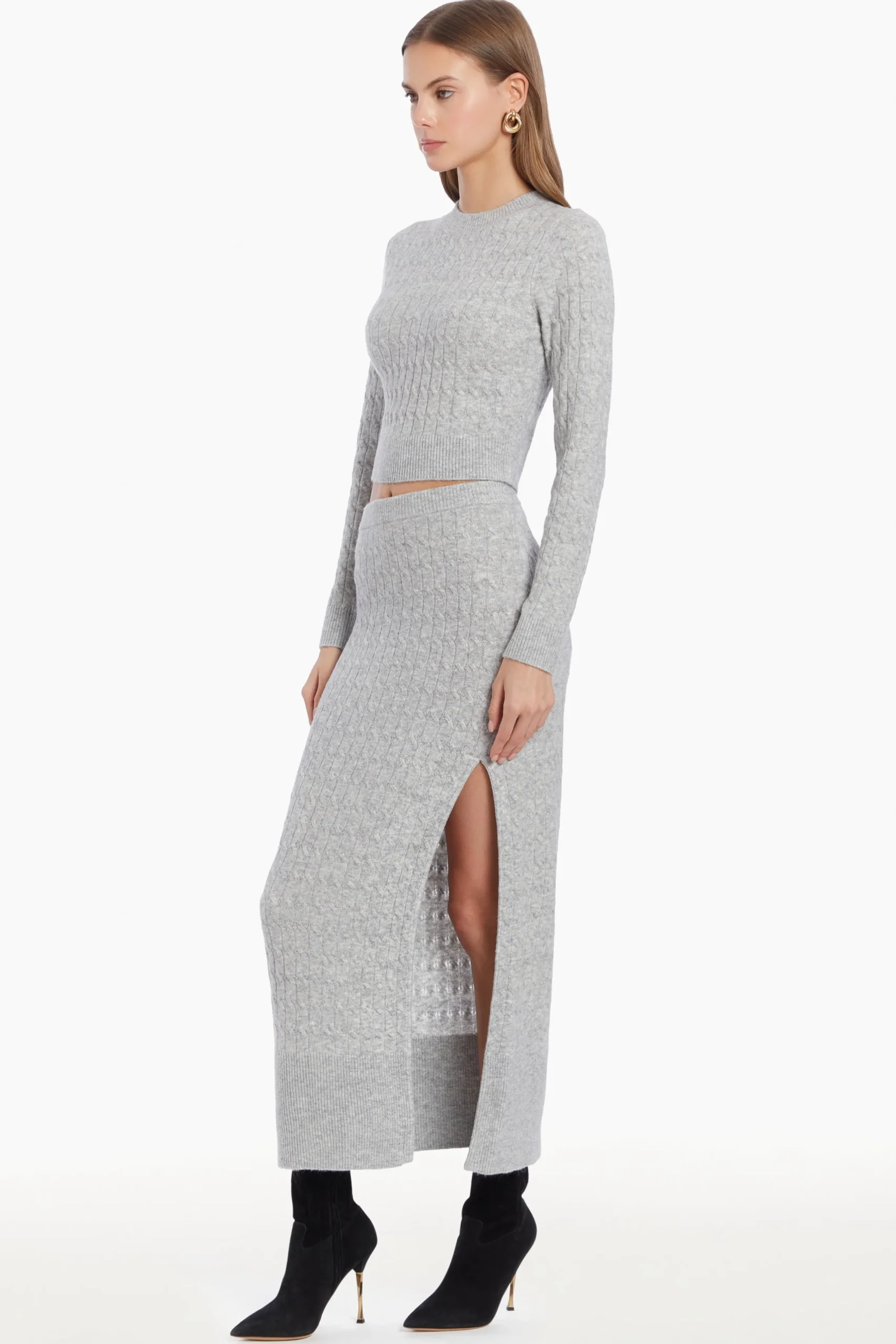 Discount Amanda Uprichard Isla Top LightHeatherGray