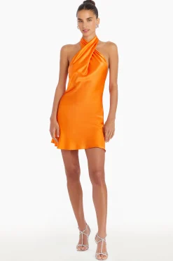 Sale Amanda Uprichard Jade Silk Mini Dress Fire