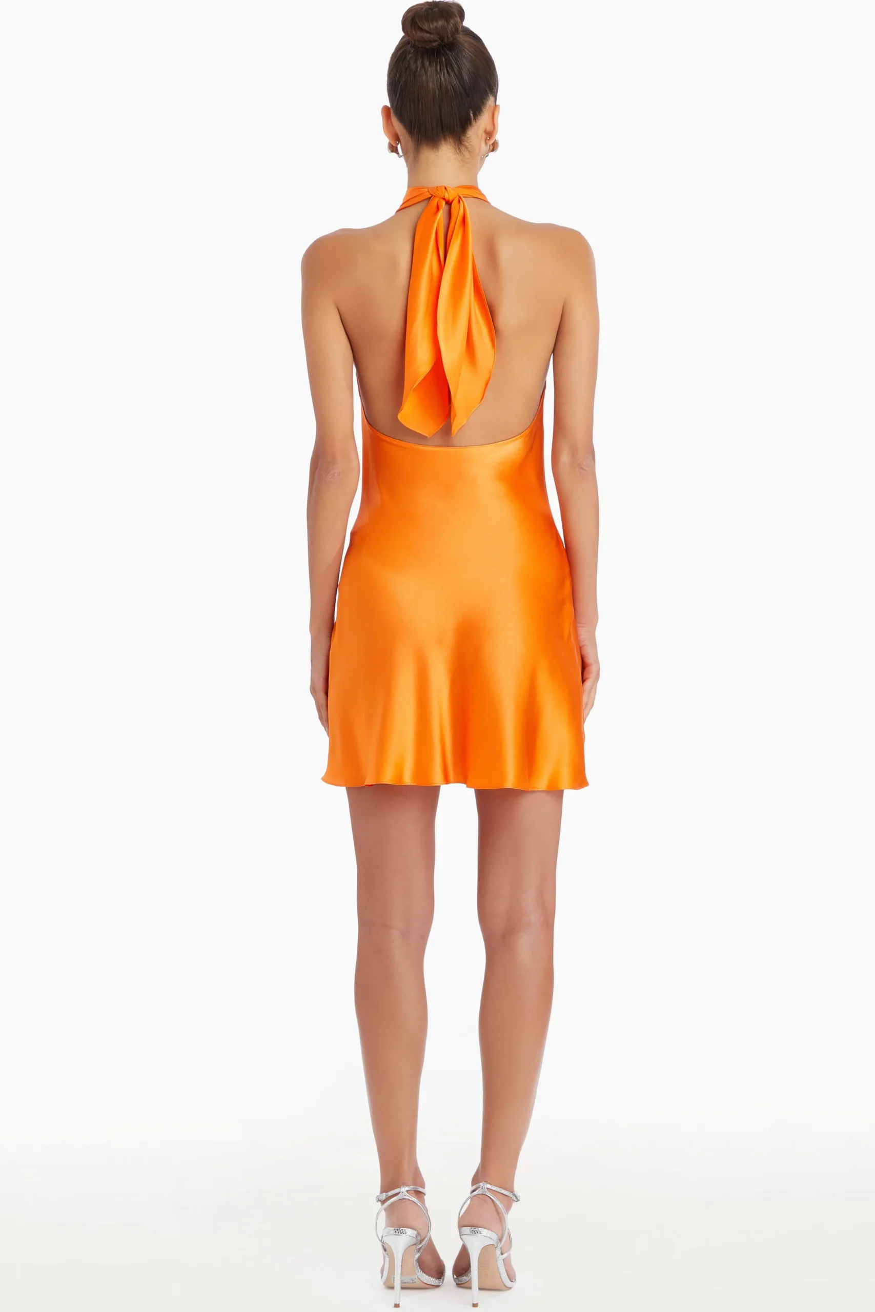 Sale Amanda Uprichard Jade Silk Mini Dress Fire