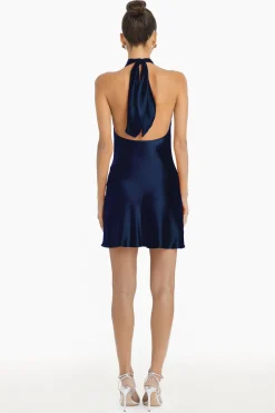 Online Amanda Uprichard Jade Silk Mini Dress Ink