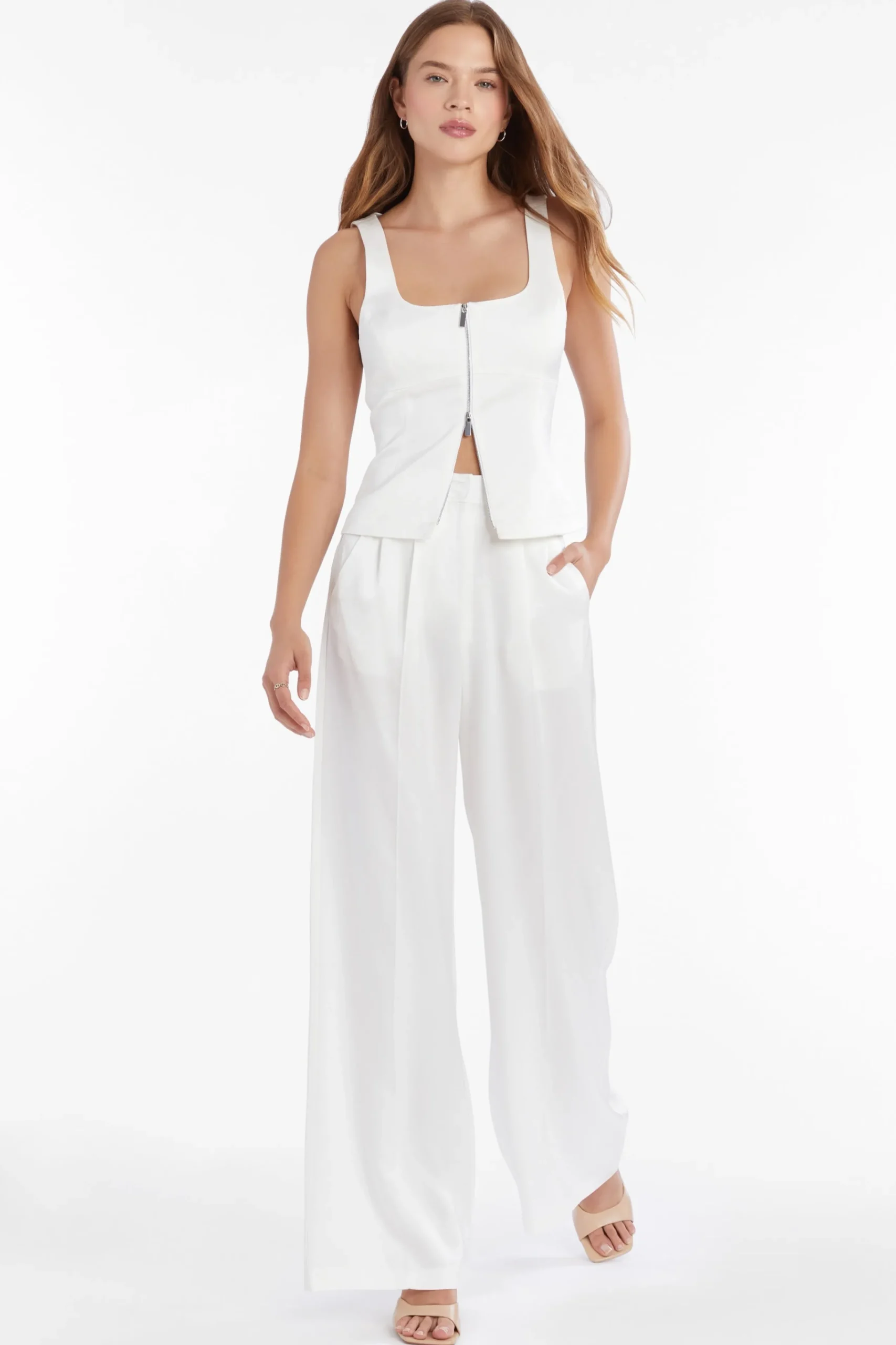 Discount Amanda Uprichard Jane Pants in Amalfi Ivory
