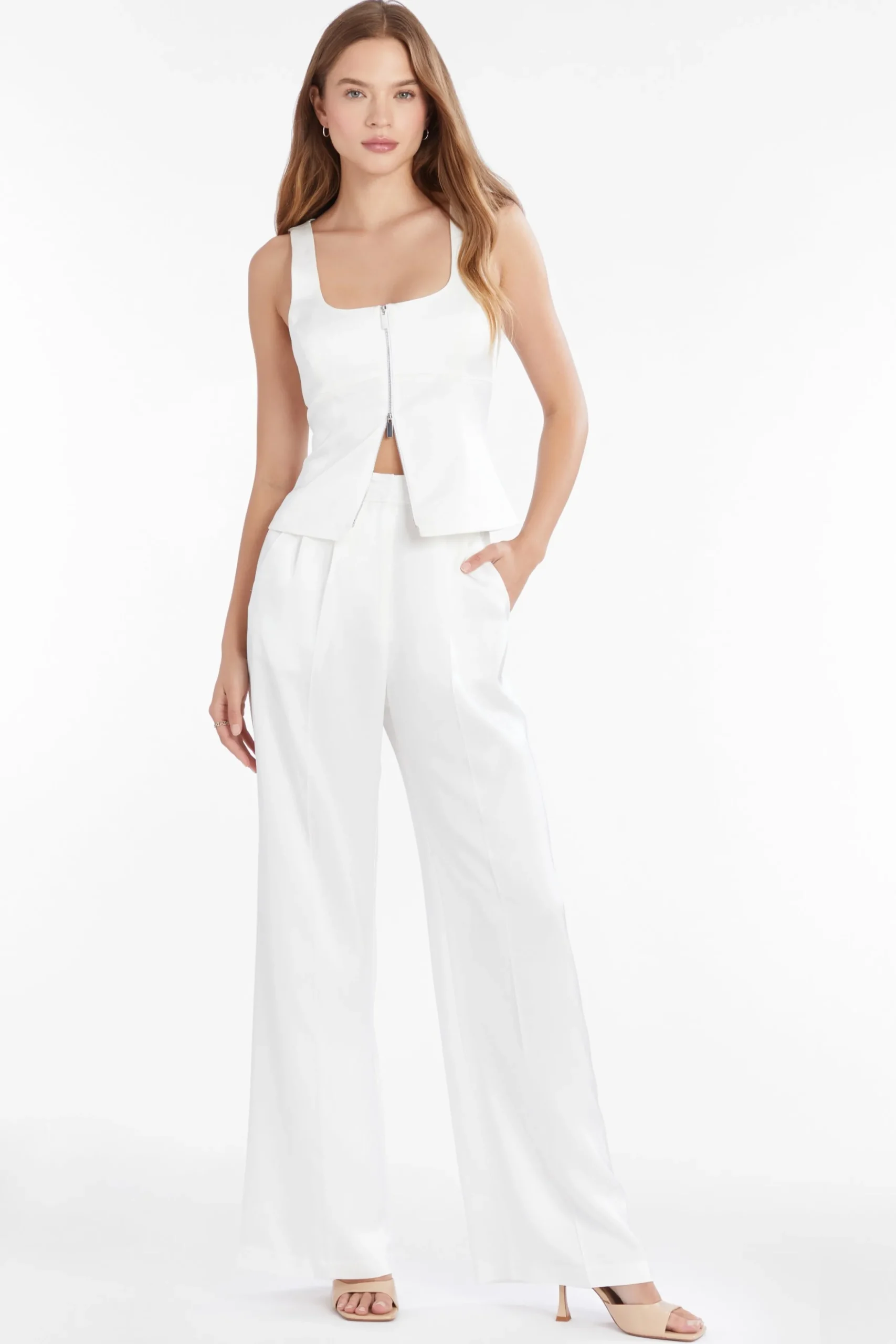Discount Amanda Uprichard Jane Pants in Amalfi Ivory
