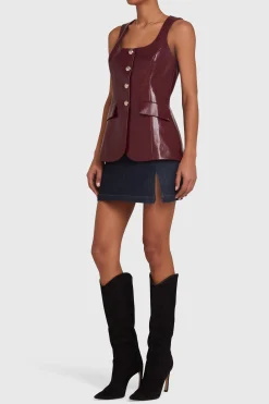 Hot Amanda Uprichard Kya Top Burgundy