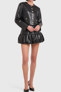 Sale Amanda Uprichard Long Sleeve Braswell Jacket Black