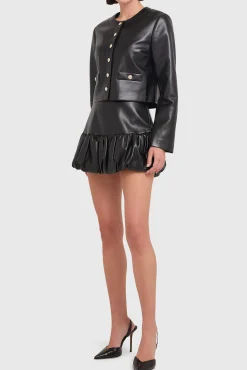 Sale Amanda Uprichard Long Sleeve Braswell Jacket Black