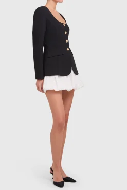 Discount Amanda Uprichard Long Sleeve Kya Bubble Black/White