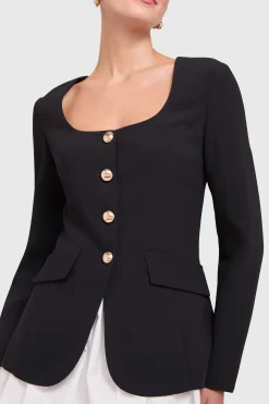 Discount Amanda Uprichard Long Sleeve Kya Bubble Black/White