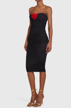 Discount Amanda Uprichard Lopez Rose Dress Black